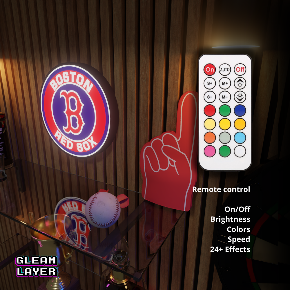 Boston Red Sox Led Light Box MLB Sports Bar Major League Baseball Wall Sign