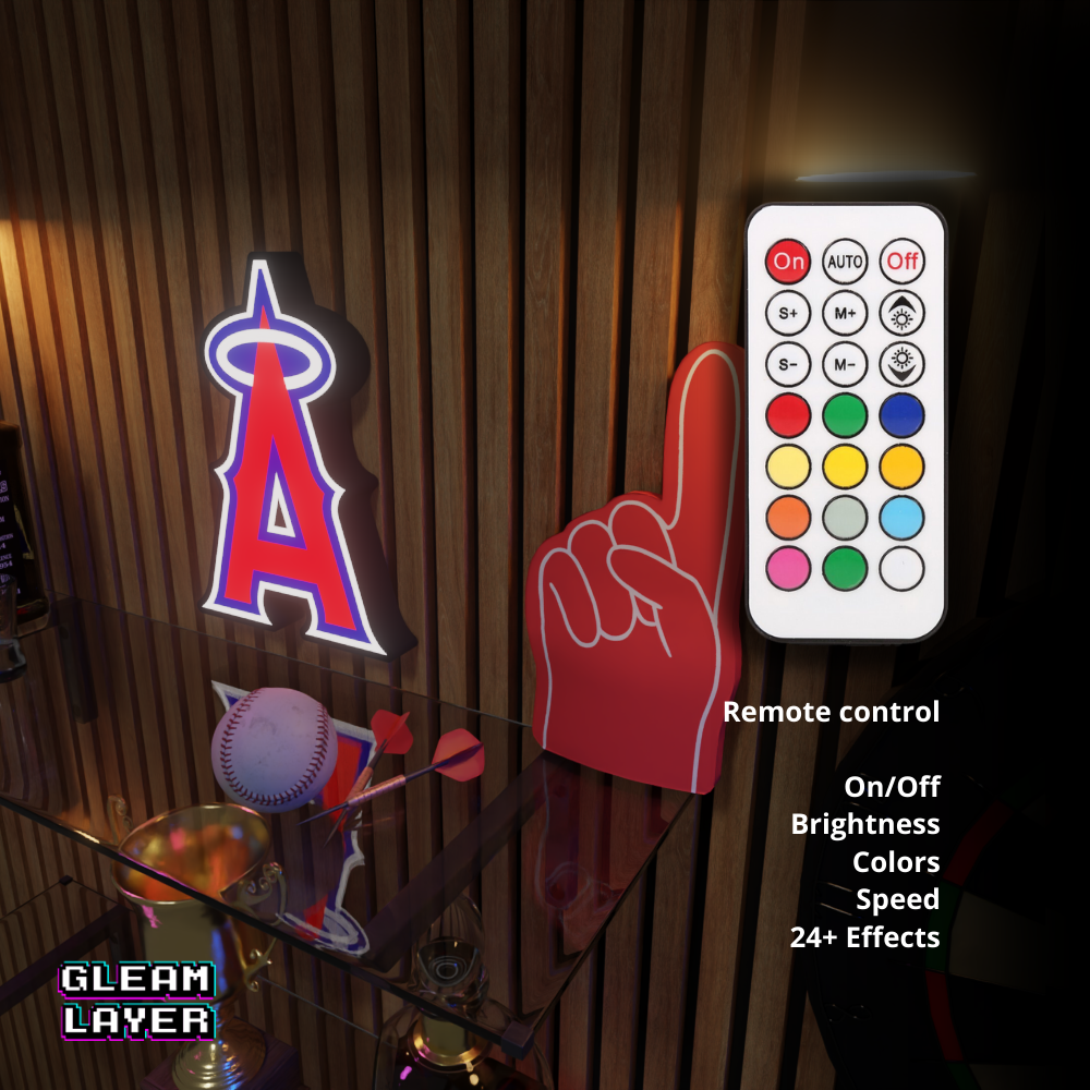 Los Angeles Angels Led Light Box MLB Sports Bar Major League Baseball Wall Sign