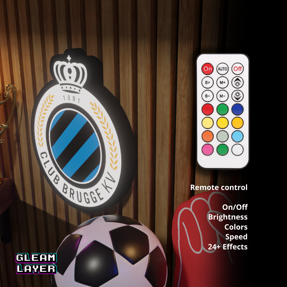 Club Brugge KV Logo Led RGB Wall Display Light Sign