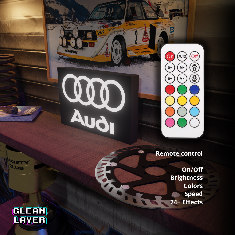 Audi Vintage Led Lightbox Rgb Light Sign