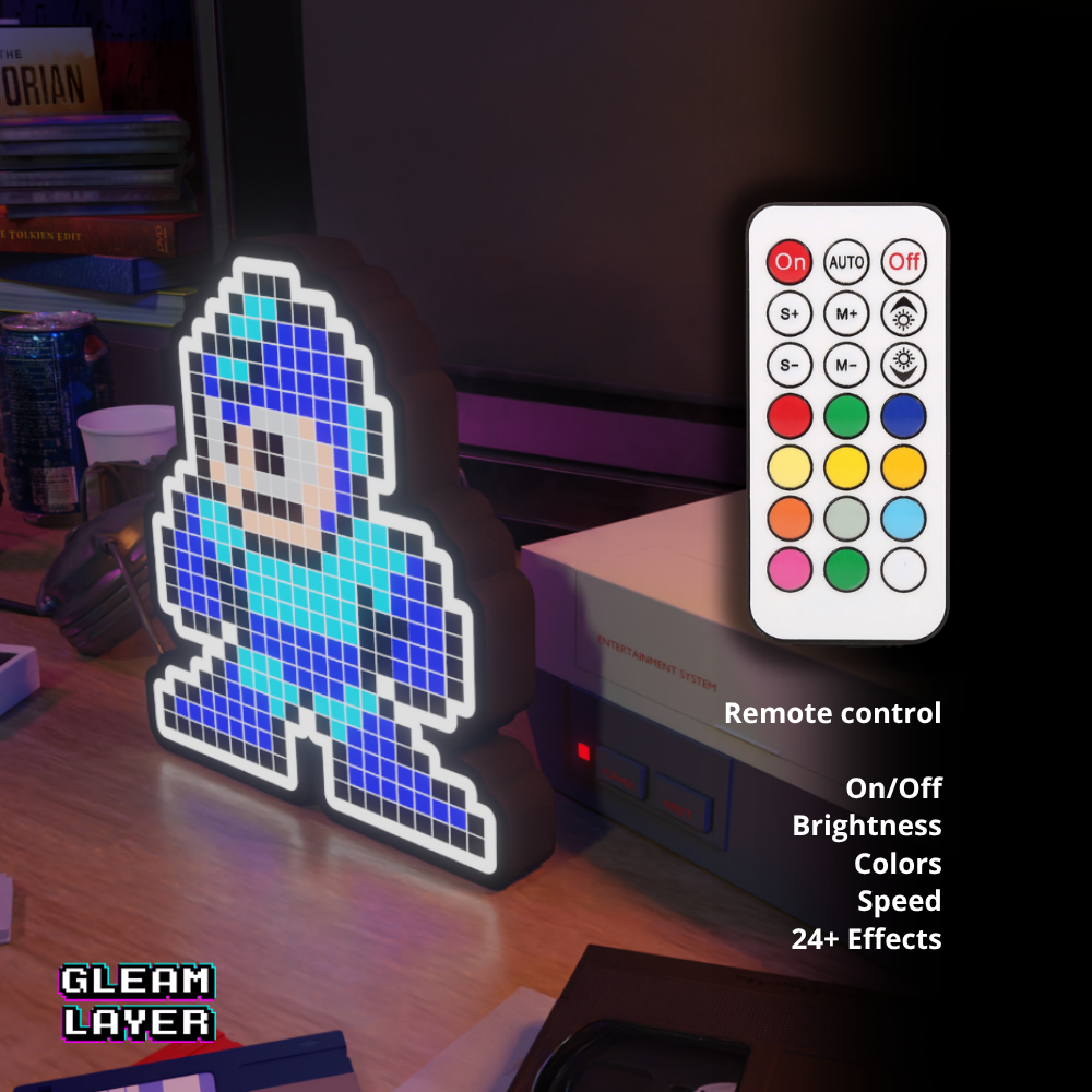 Mega Man 8-bit Pixel Led Lightbox Pixel Art Light
