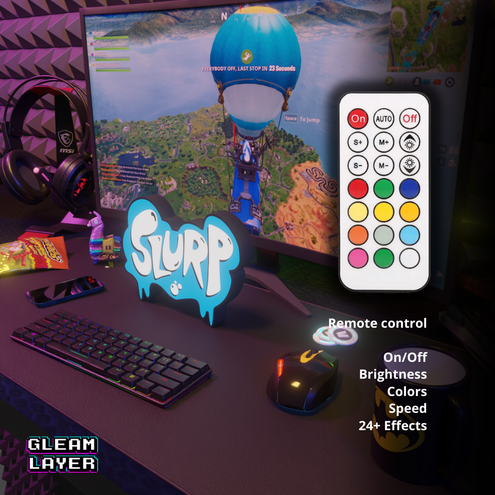 Fortnite Slurp Juice Led Gaming Light Sign