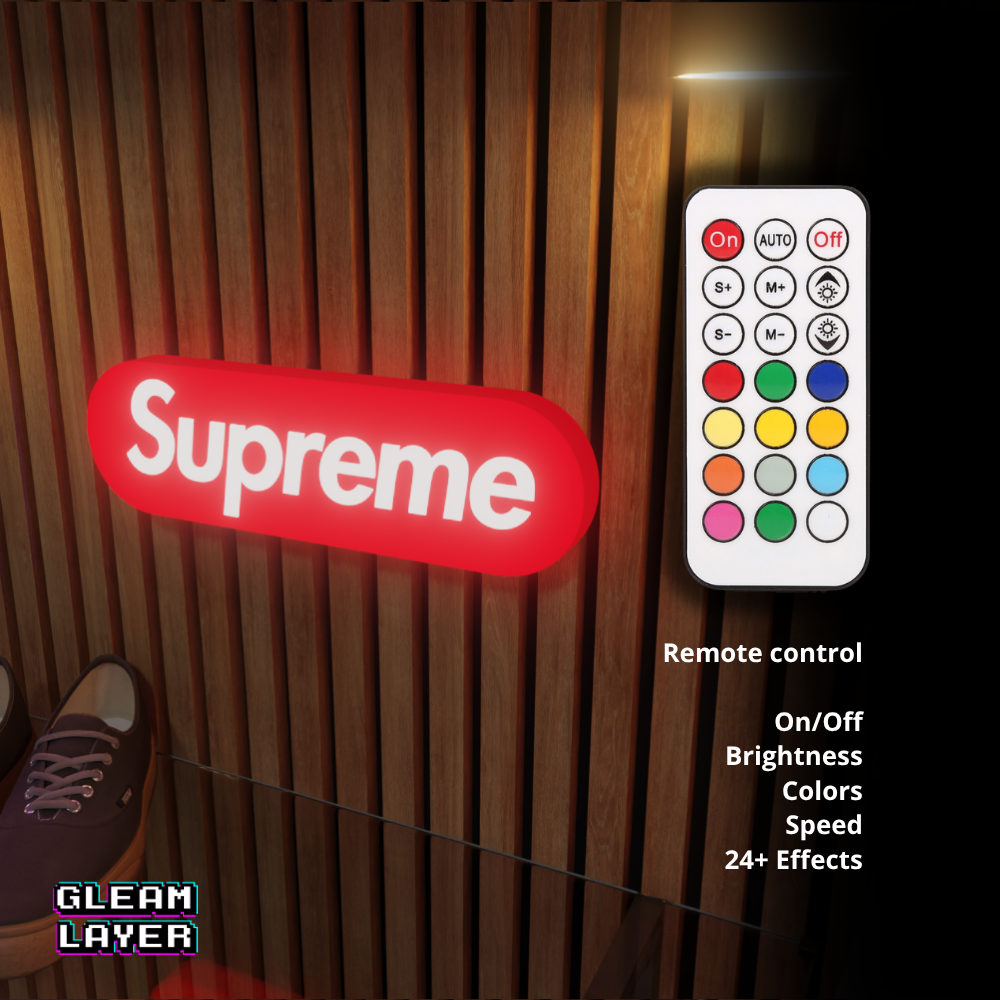 Supreme Led RGB Light Wall Sign