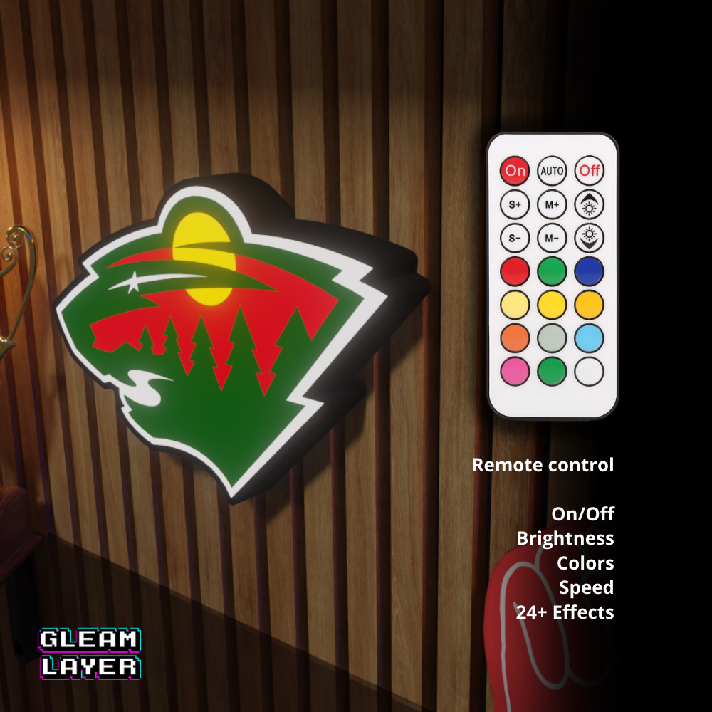 Minnesota Wild Led Light Box NHL Sports Bar Light Display Wall Sign