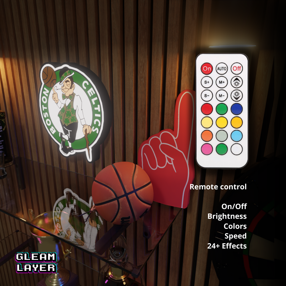 Boston Celtics Led Light Box NBA Sports Bar Light Display Wall Sign