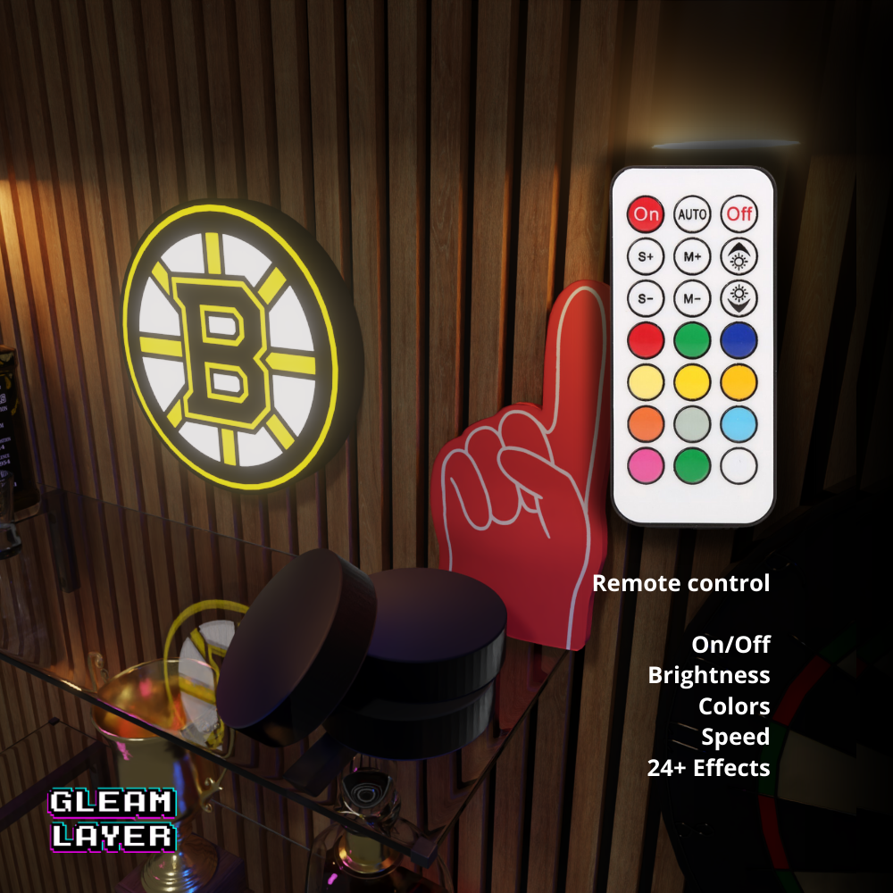 Boston Bruins Led Light Box NHL Sports Bar Light Display Wall Sign