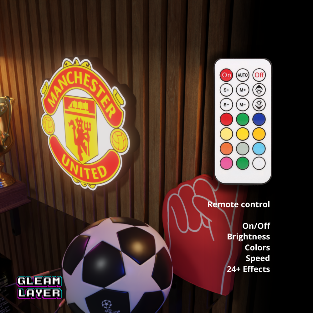 Manchester United FC Logo Led RGB Wall Display Light Sign