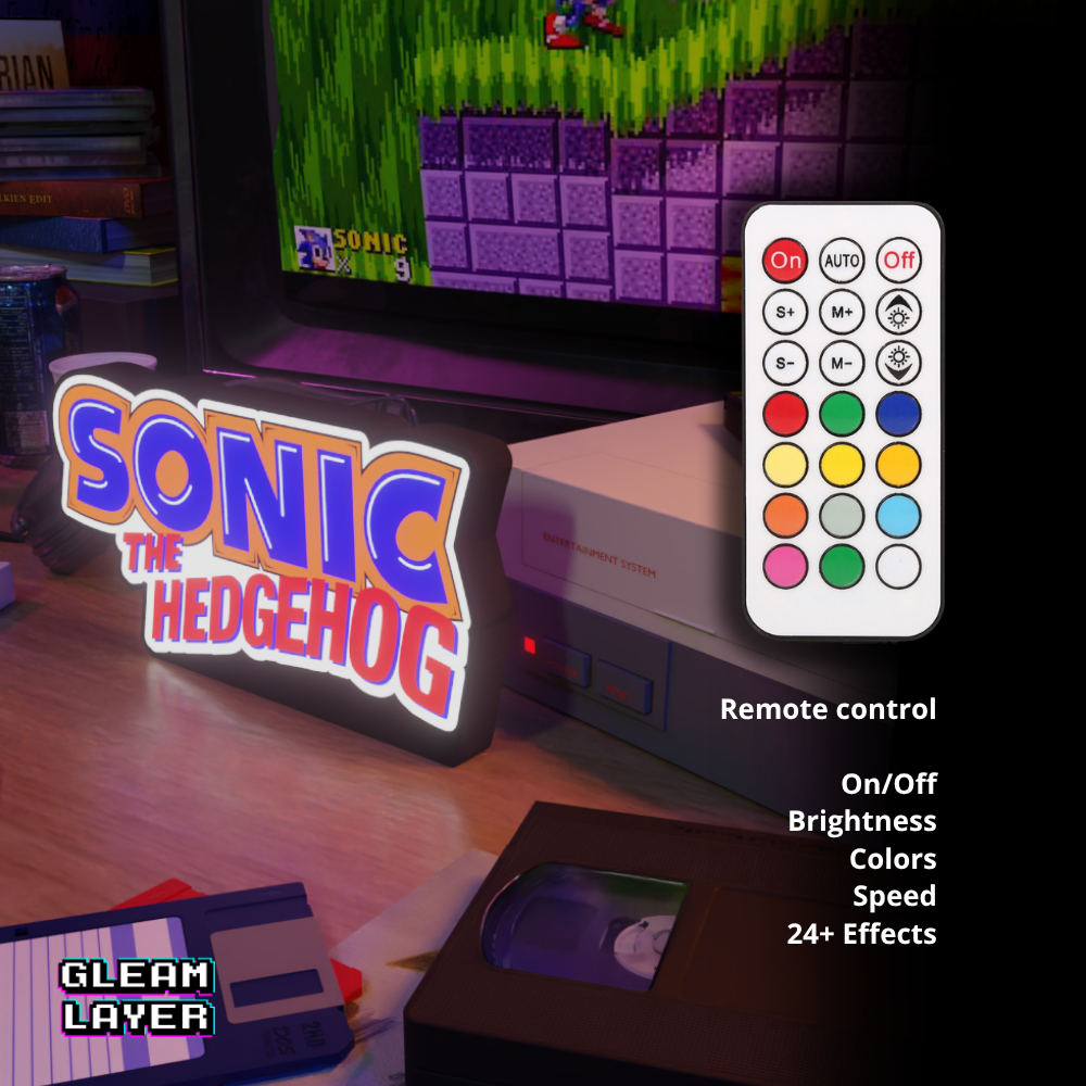 Sonic The Hedgehog Genesis Retro Gaming Lightbox Led Light Sign
