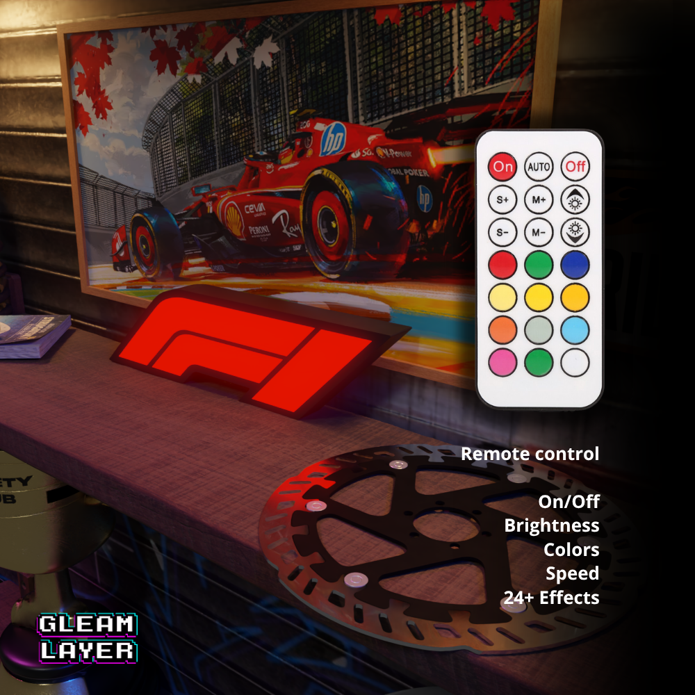 F1 Formula One Led Lightbox Rgb Light Sign
