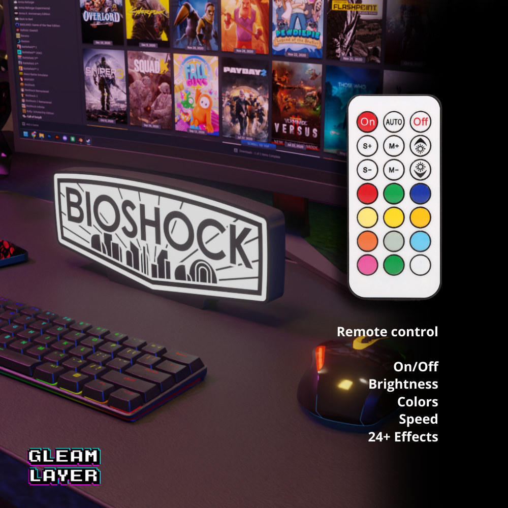Bioshock Gaming Lightbox Led Light Sign