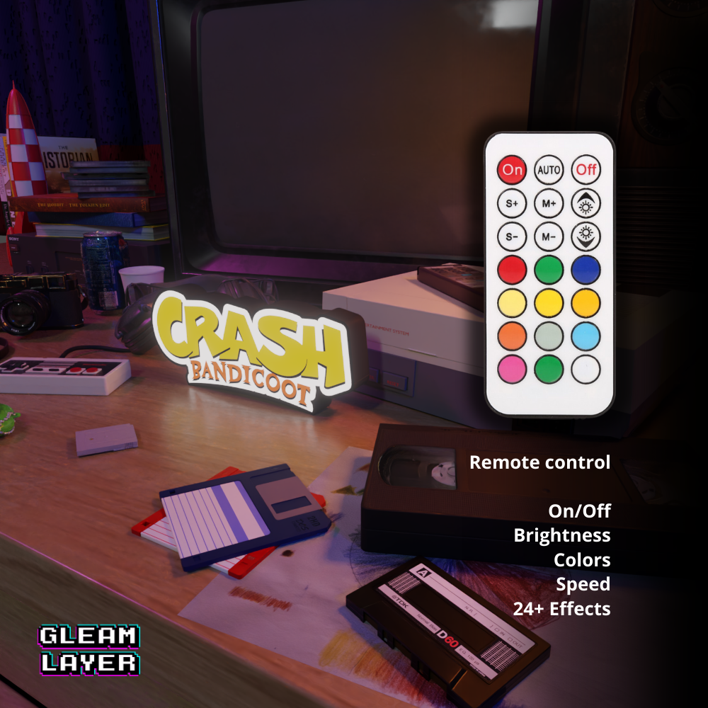 Crash Bandicoot Led Retro Gaming RGB Light Sign