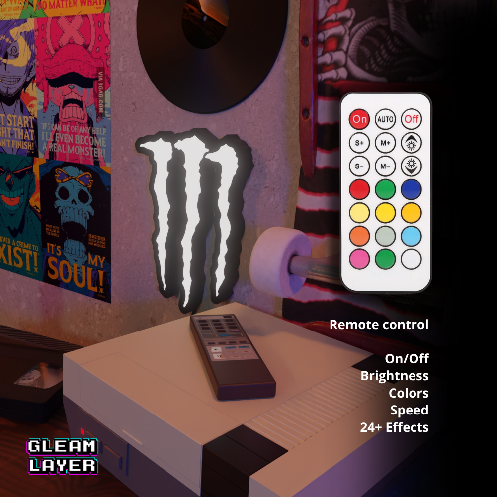 Monster Energy Drink Led Wall Mounted Lightbox Rgb Light Sign