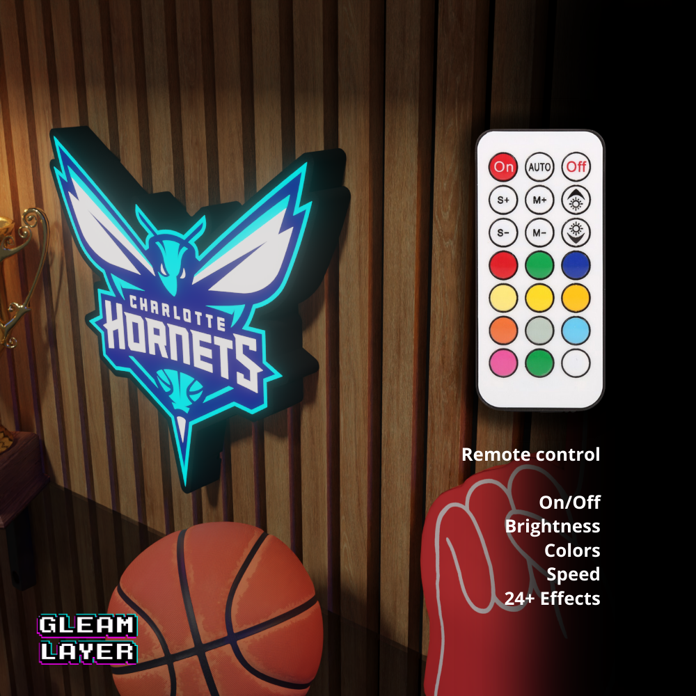 Charlotte Hornets Led Light Box NBA Sports Bar Light Display Wall Sign
