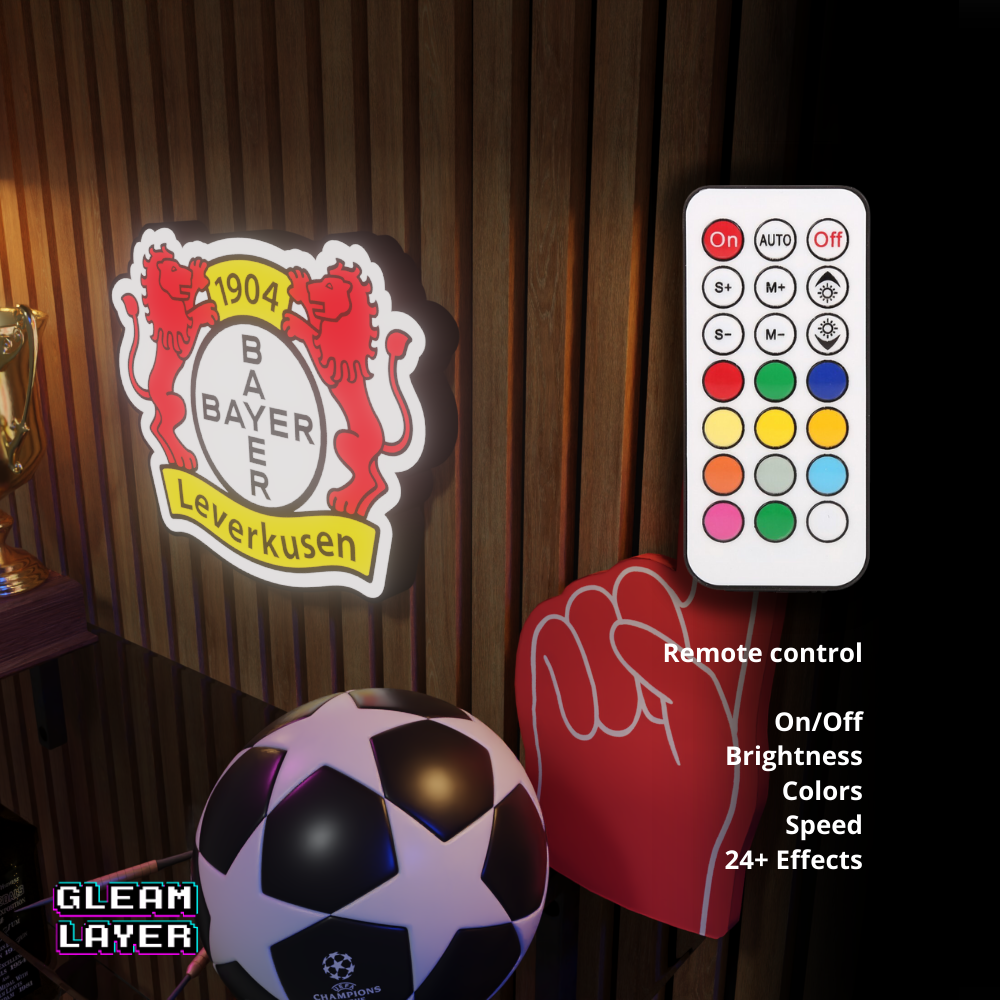 Bayer 04 Leverkusen Logo Led RGB Wall Display Light Sign