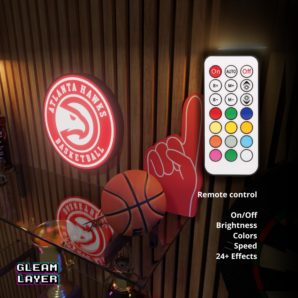 Atlanta Hawks Led Light Box NBA Sports Bar Light Display Wall Sign