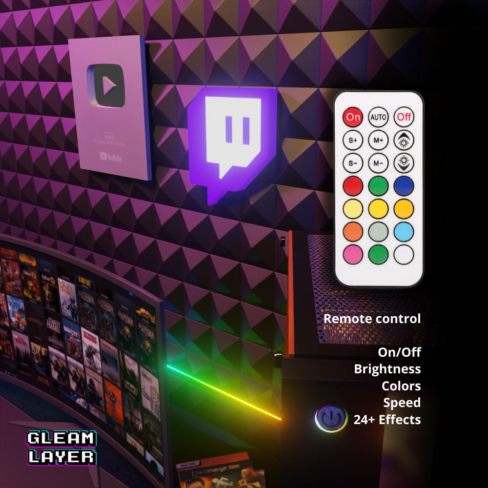 Twitch Logo Led Lightbox Rgb Light Wall Sign