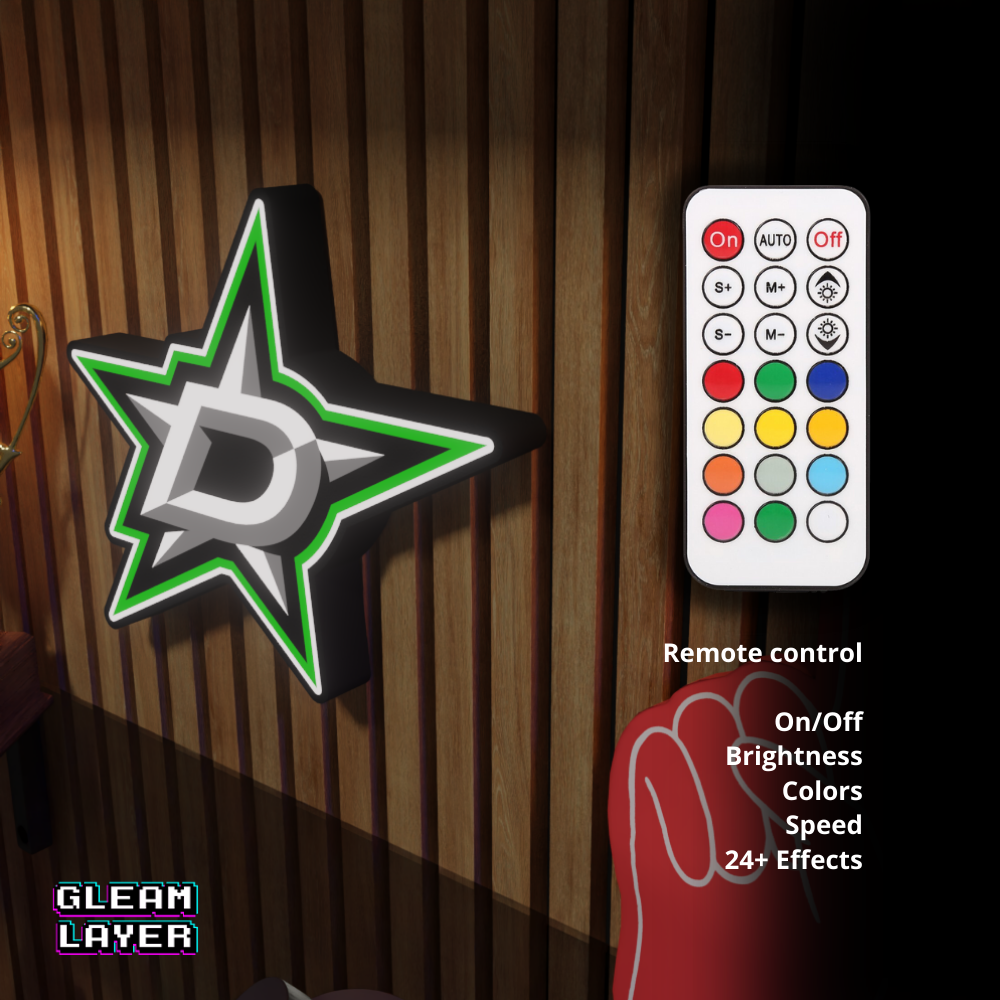 Dallas Stars Led Light Box NHL Sports Bar Light Display Wall Sign