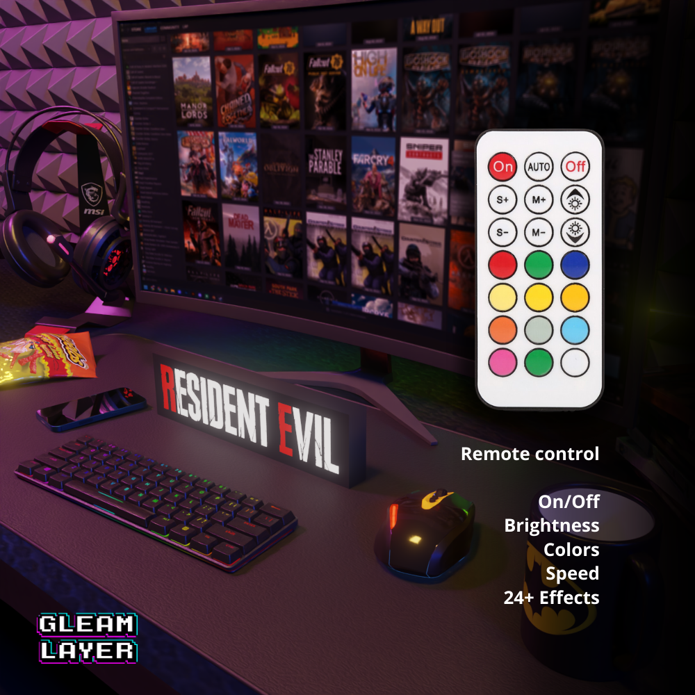 Resident Evil Led Gaming RGB Light Sign