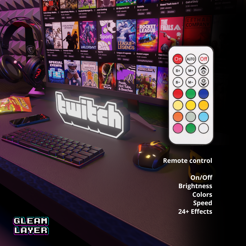 Twitch Logo Led Lightbox Rgb Light Sign