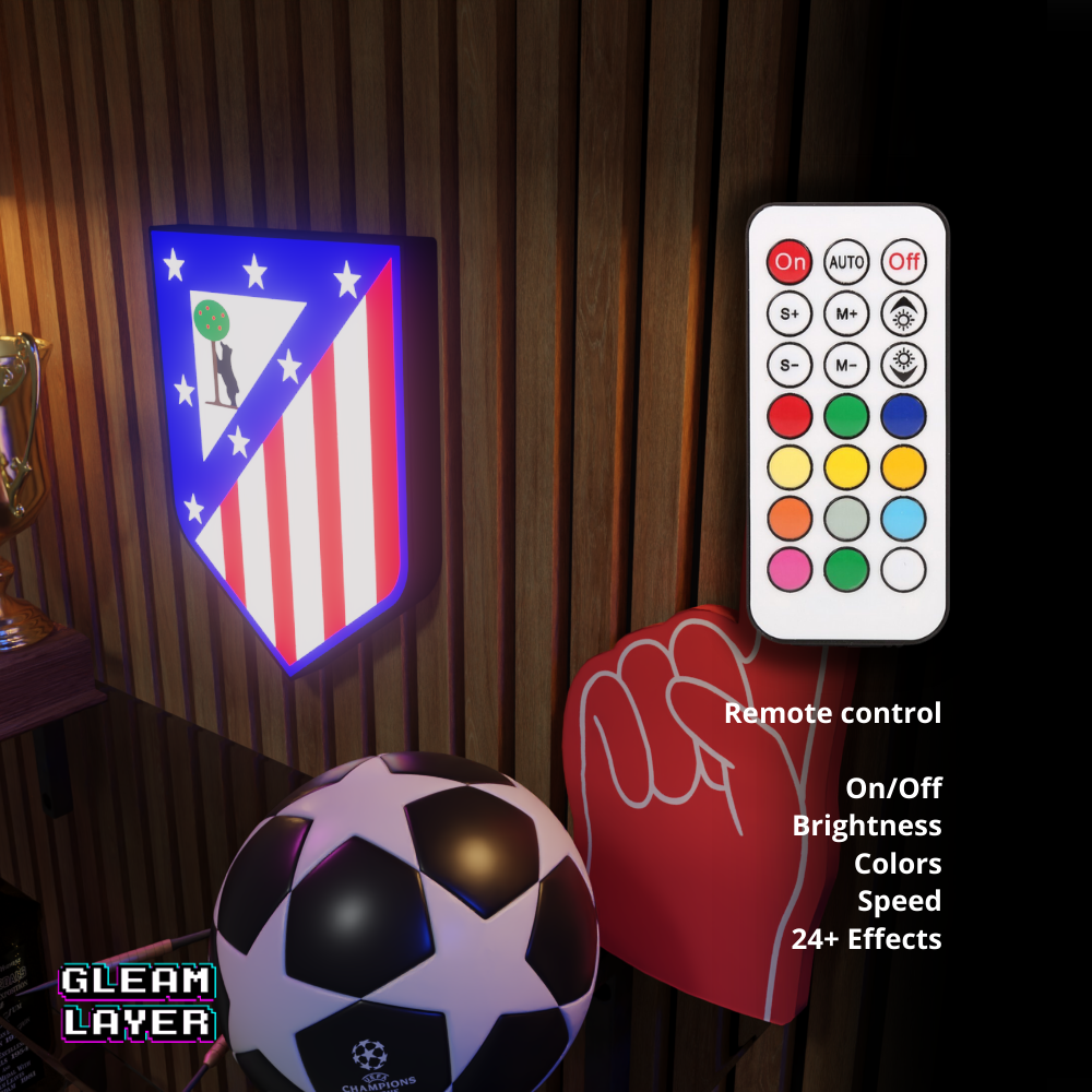 Atletico Madrid Logo Led RGB Wall Display Light Sign