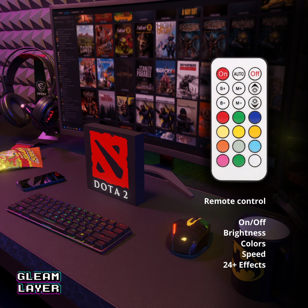 Dota 2 Led Gaming RGB Light Sign