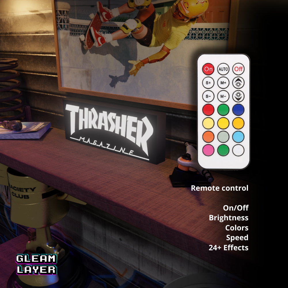 Thrasher Magazine Led Lightbox Rgb Light Sign
