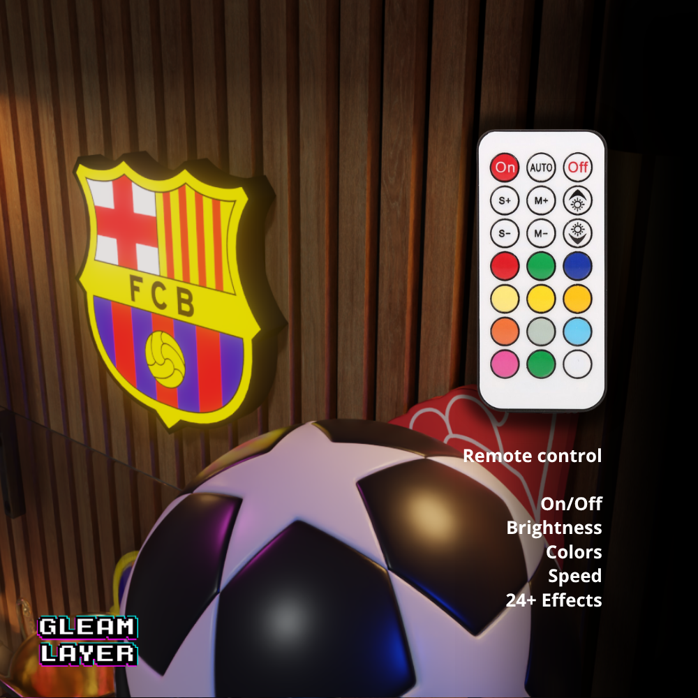 Barcelona FC Logo Led RGB Wall Display Light Sign