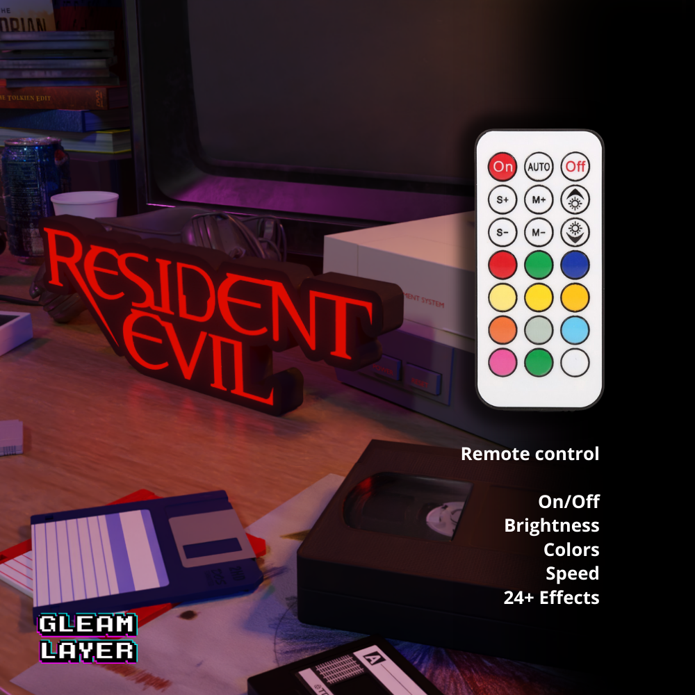Resident Evil Classic Led Retro Logo Gaming Light Sign
