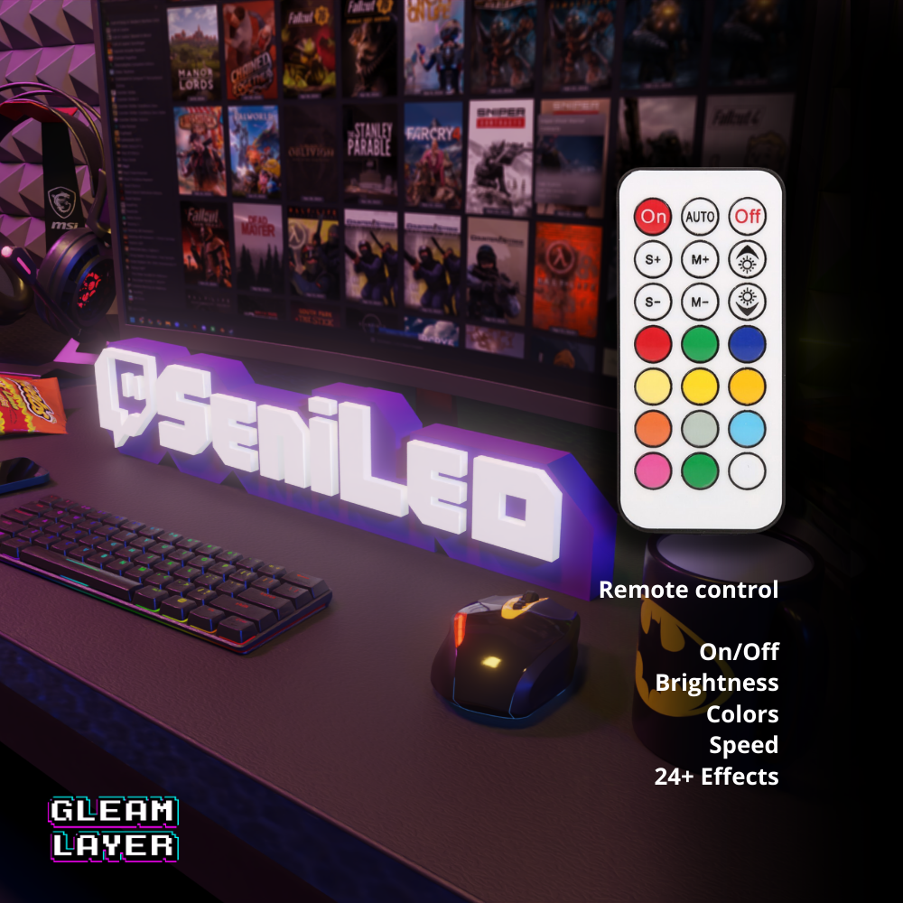 Customized Twitch Name with LED RGB Lights