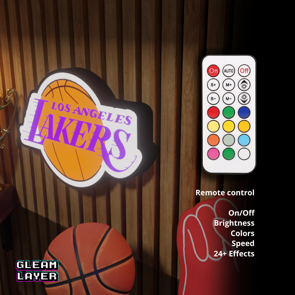 Los Angeles Lakers Led Light Box NBA Sports Bar Light Display Wall Sign