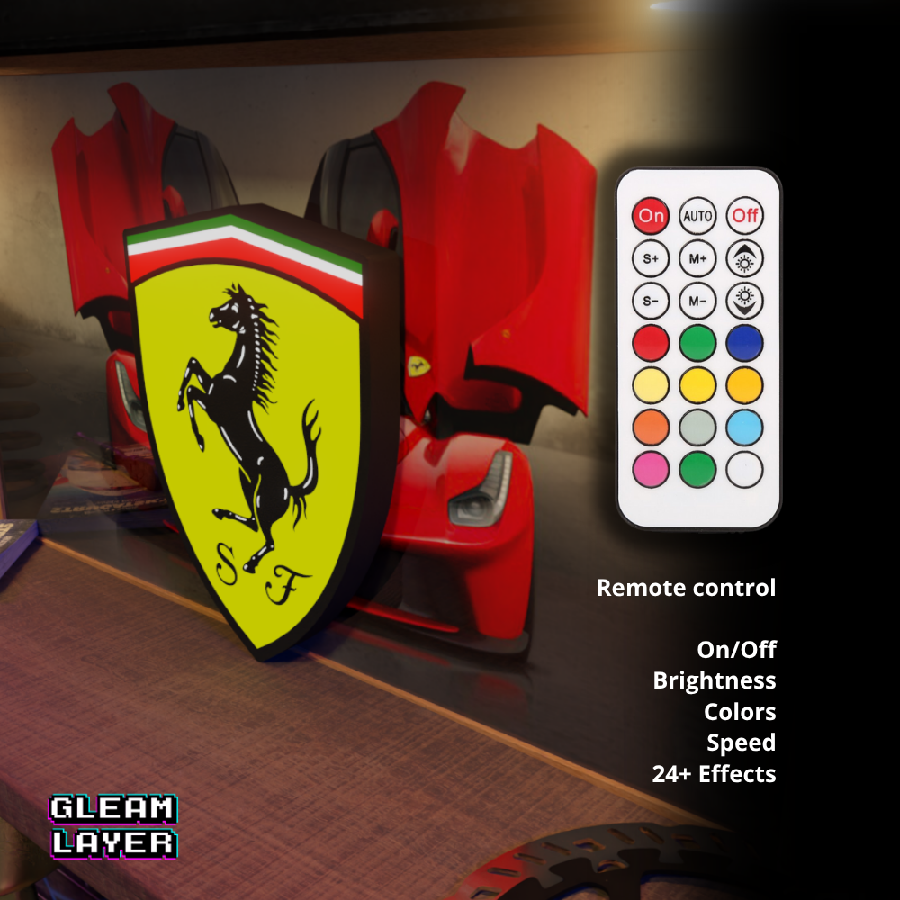 Ferrari Logo Wall Display Led RGB Light Sign