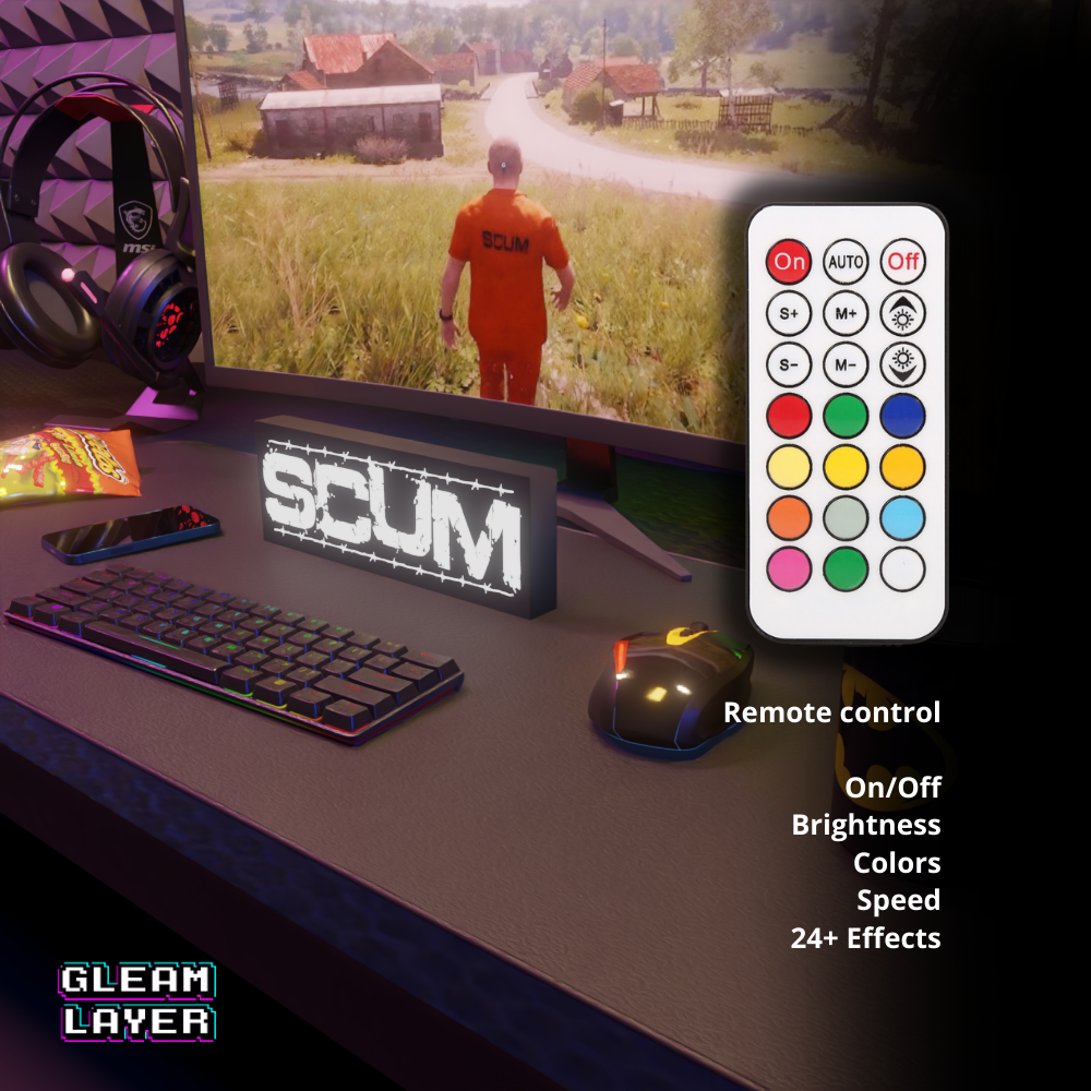 SCUM Placa Gaming Iluminada