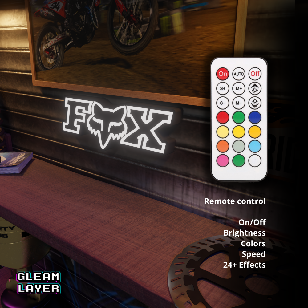Fox Racing Logo Led RGB Light Sign