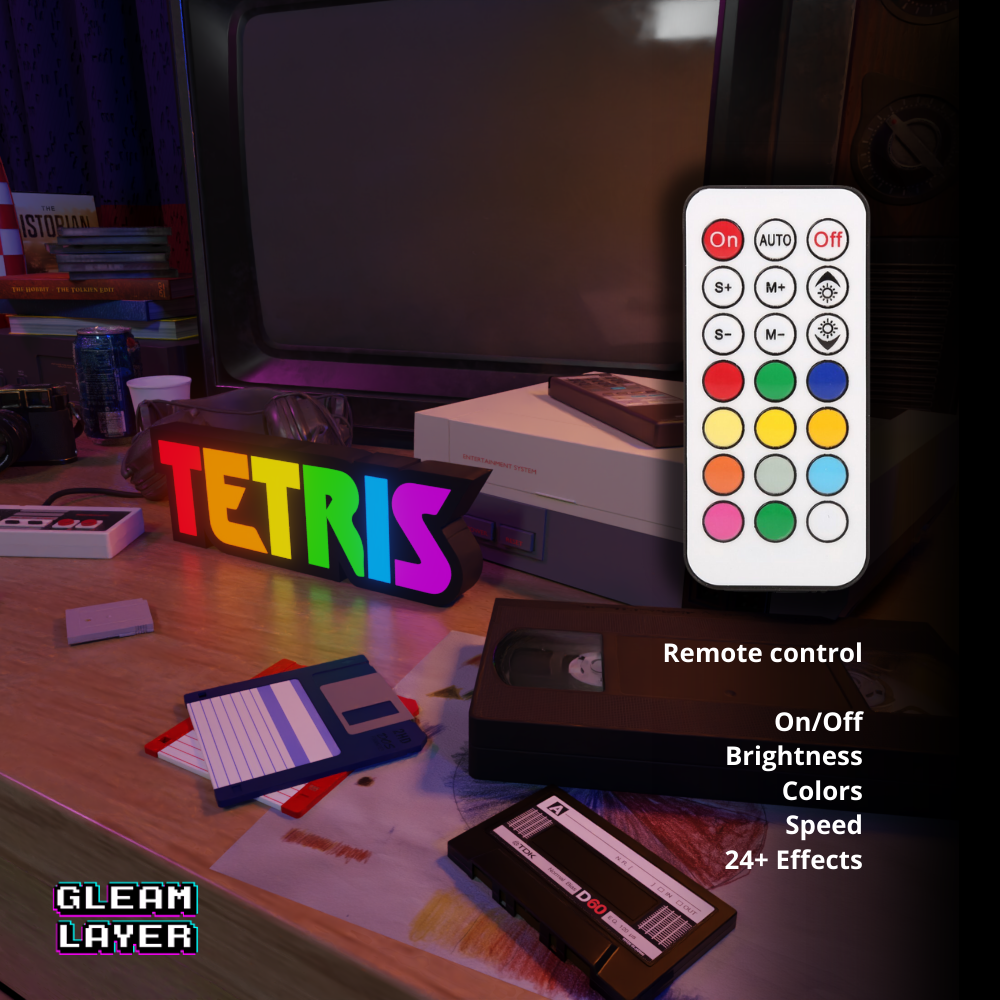 Tetris Arcade Logo Led Light Sign