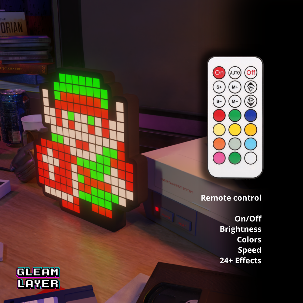 Link from The Legend of Zelda 8-bit Pixel Led Lightbox Pixel Art Light