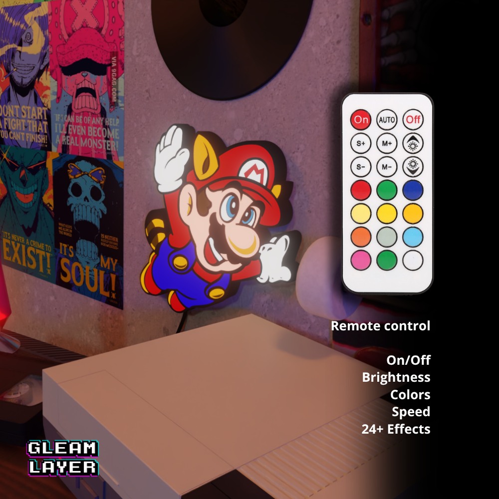 Super Mario Bros 3 Wall Mount Led Retro Light Sign