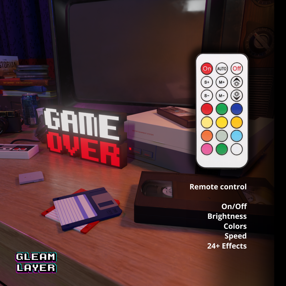 Game Over Led Retro Gaming Light Sign