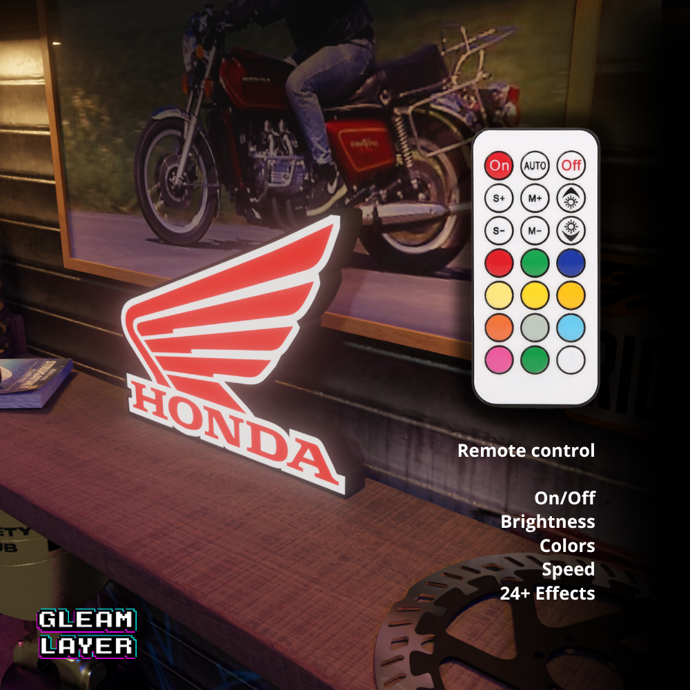 Honda Motorcycles Logo Led RGB Light Sign