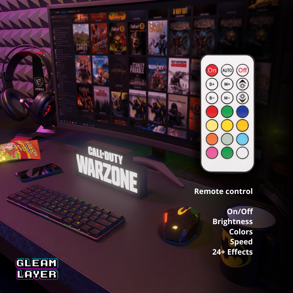 Call of Duty Warzone Led Gaming RGB Light Sign