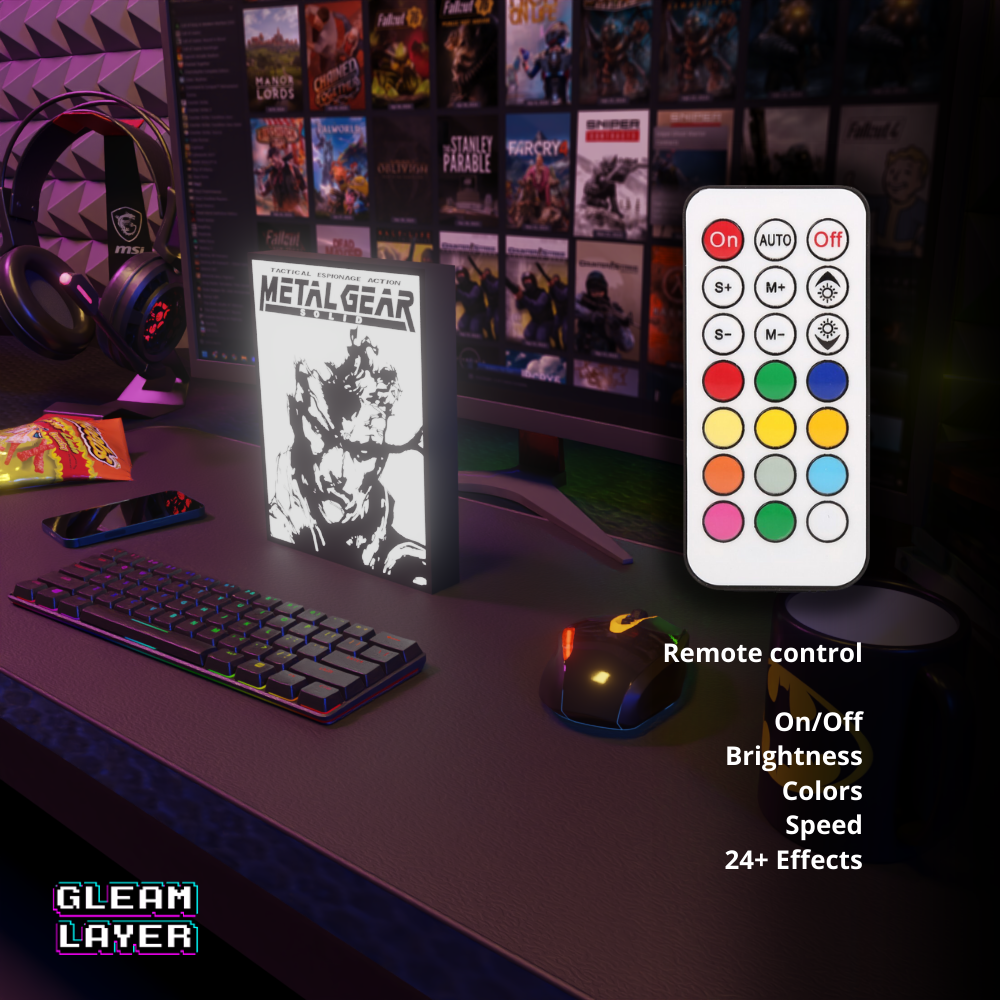Metal Gear Solid Snake Led Gaming RGB Light Sign