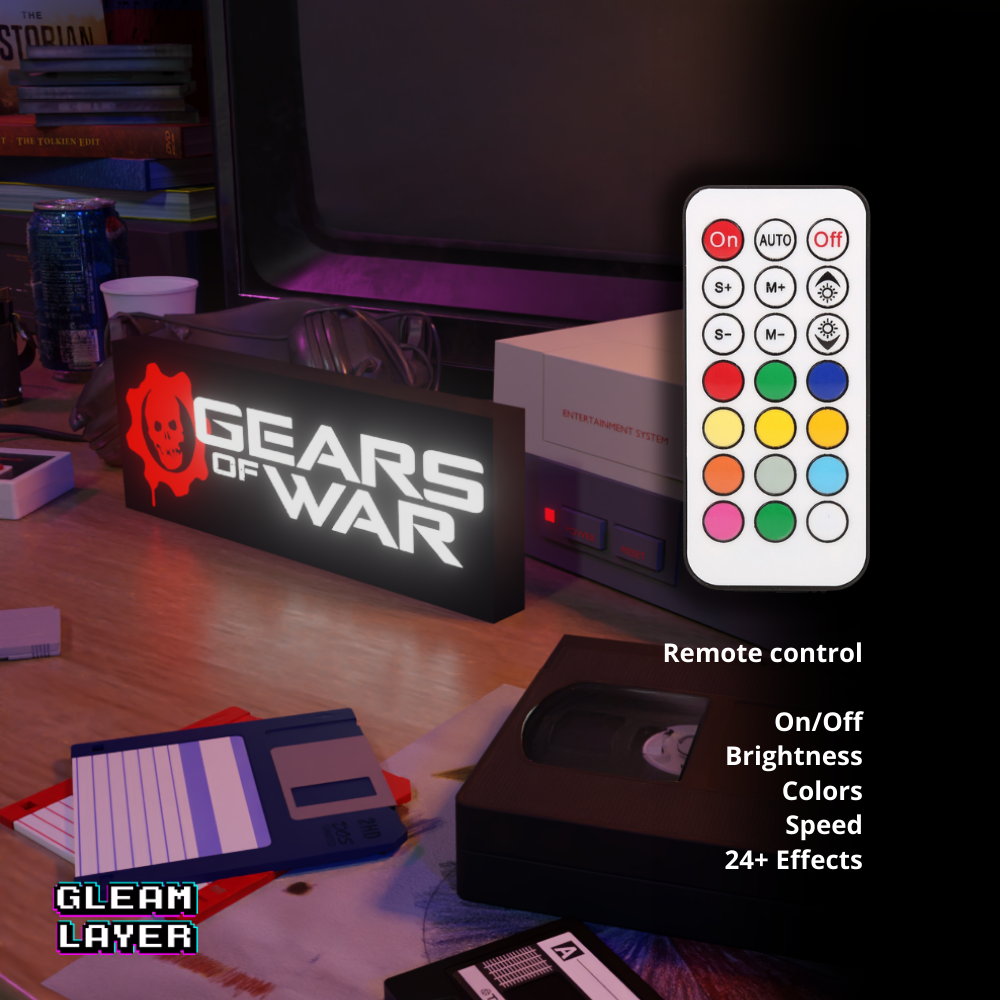 Gears of War Gaming Lightbox Led Light Sign