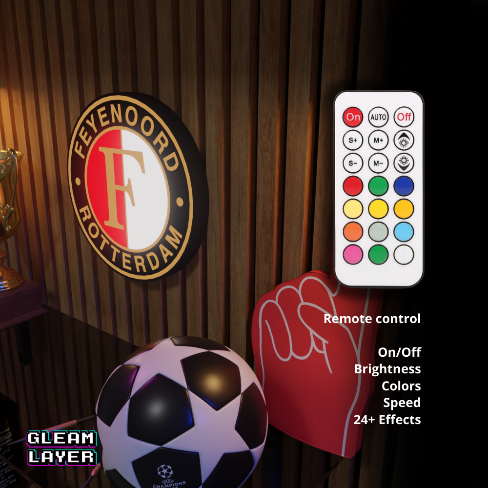 Feyenoord Rotterdam Logo Led RGB Wall Display Light Sign