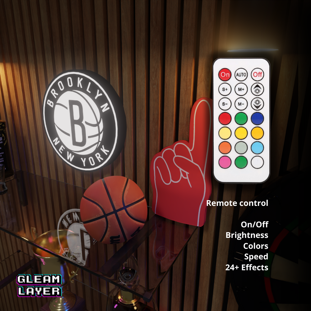 Brooklyn Nets Led Light Box NBA Sports Bar Light Display Wall Sign