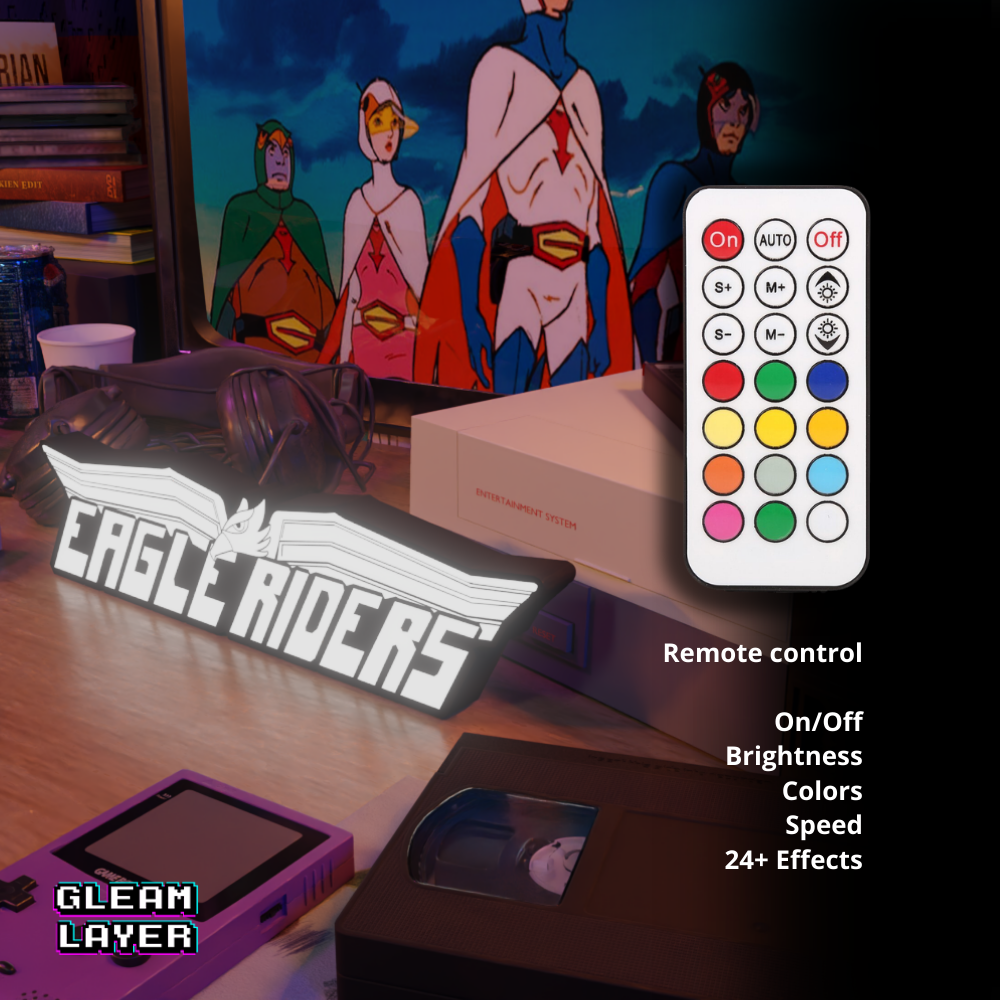 Saban's Eagle Riders Anime Logo Led Light Sign