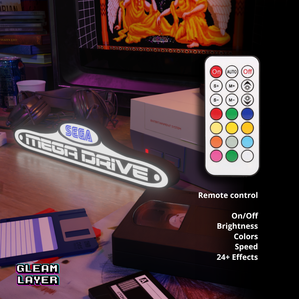 Sega Mega Drive Logo Retro Gaming Lightbox Led Light Sign