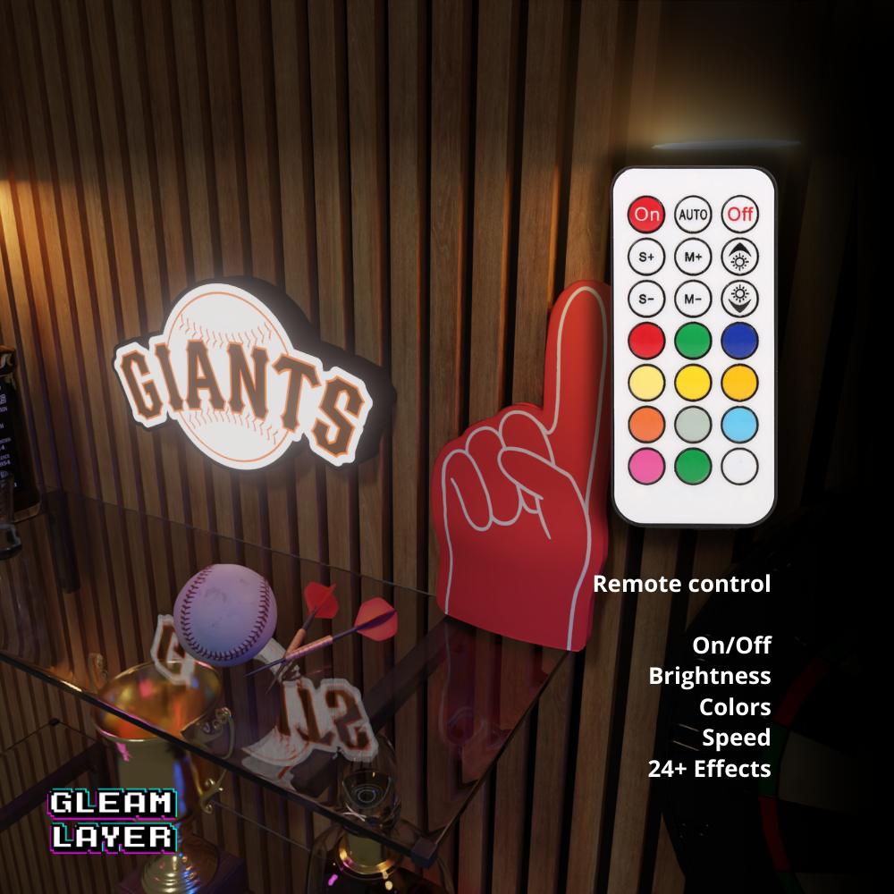 San Francisco Giants Led Light Box MLB Sports Bar Major League Baseball Wall Sign