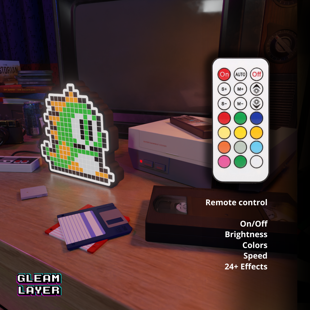 Green Puzzle Bobble 8-bit Pixel Led Light