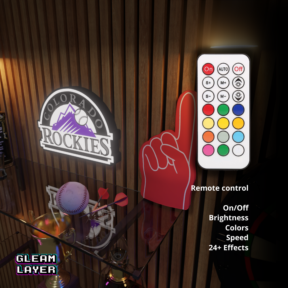 Colorado Rockies Led Light Box MLB Sports Bar Major League Baseball Wall Sign