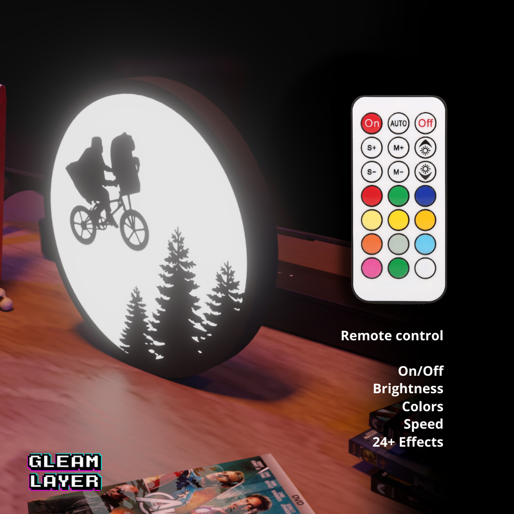 E.T. the Extra-Terrestrial Bicycle Moon Scene LED RGB Lightbox Sign