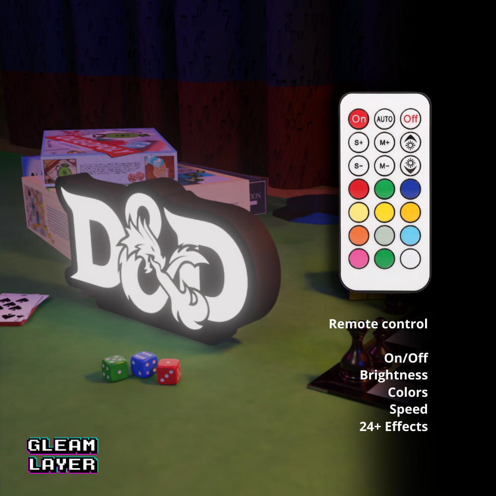 Dungeons & Dragons Brettspiel LED-Licht RGB-Schild